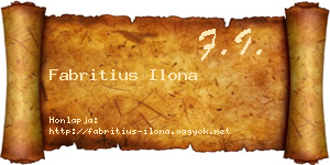 Fabritius Ilona névjegykártya